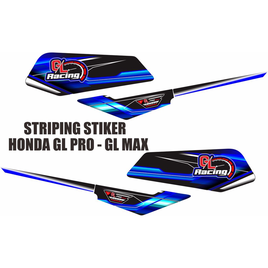 VARIASI STIKER STRIPING VARIASI MOTOR HONDA GL PRO GL MAX RACING STYLE BIRU VARIASI SIMPLE 22022 ATR