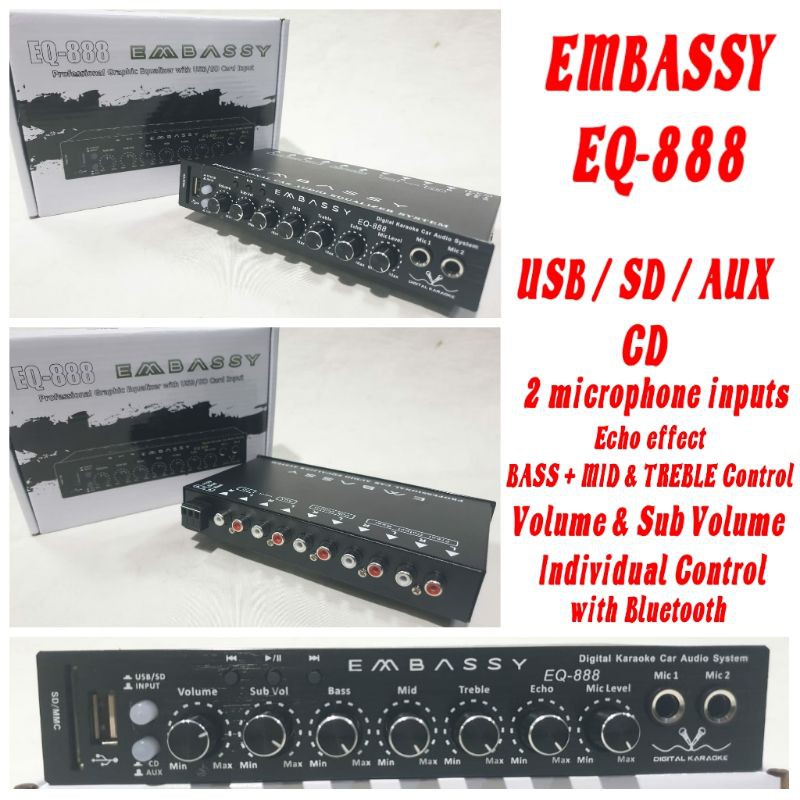 parametric EQUALIZER Embaasy karauke mobil bluetooth