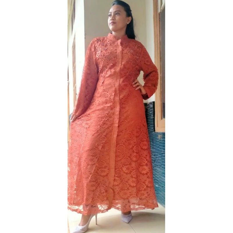 Gamis Brokat Mote, Gamis Full Brokat, Gamis Brokat Full Furing