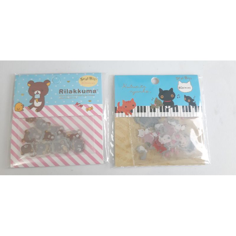 80 pcs sticker Rilakkuma dan Kutusita nyanko