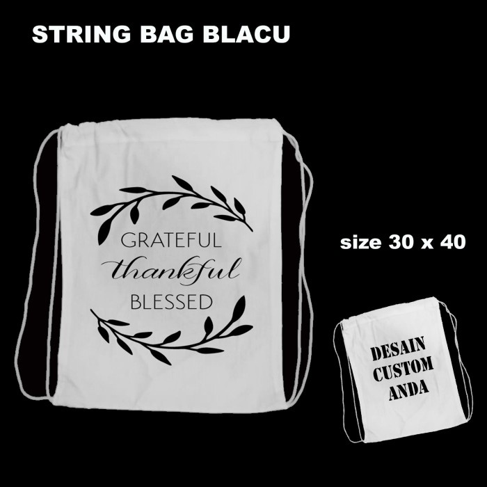 Tas Stringbag Blacu Custom Gambar Print Sablon