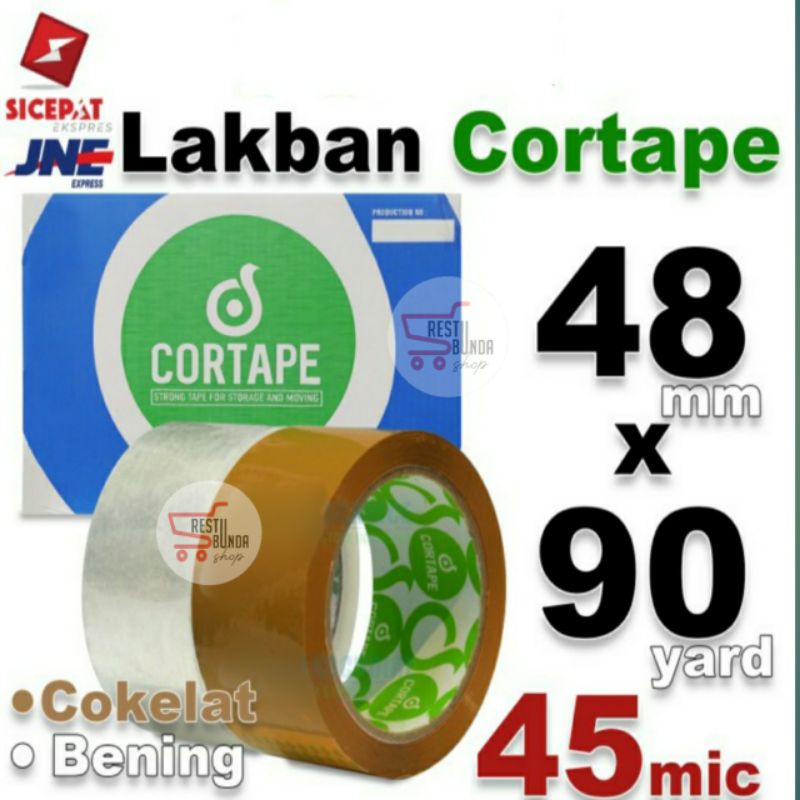 

Lakban Cortape Bening / Coklat 48 mm x 90 yard & FRAGILE