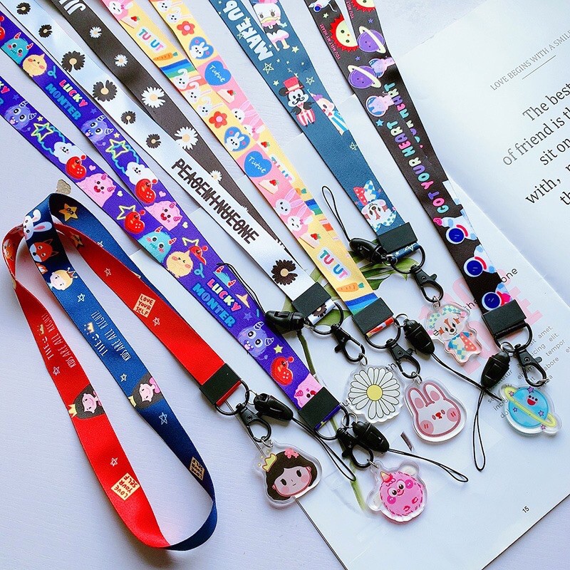 [ Vhieshop ] Gantungan Tali hp Gantungan Flashdisk Gantungan ID Card Motif Girl Gantungan Lanyard