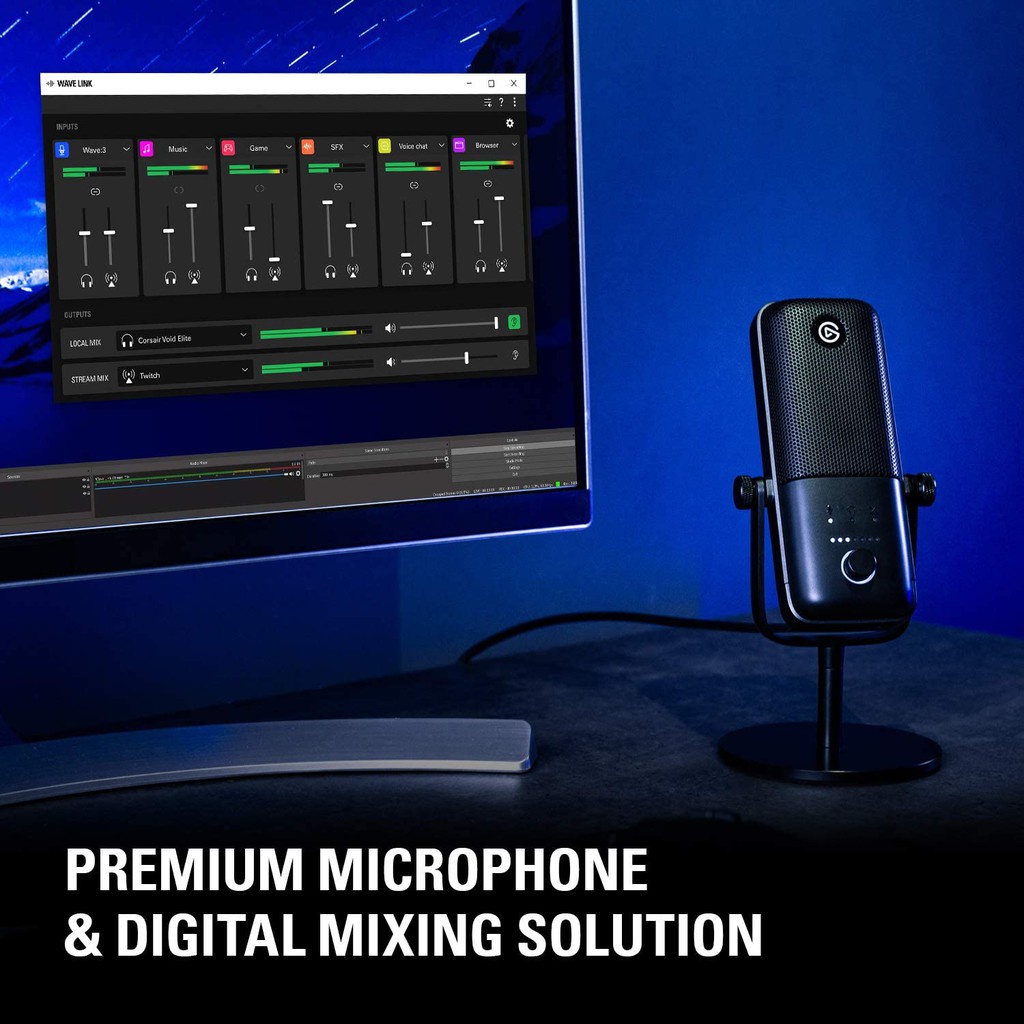 Elgato Wave:3 Premium USB Condenser Microphone Digital Mixing Solution Wave 3