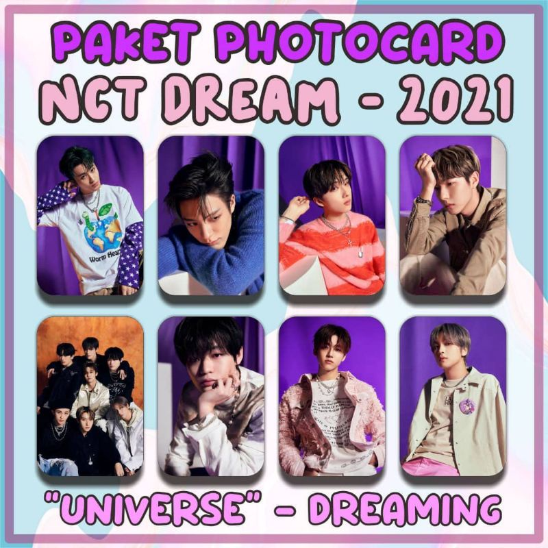 (8 lembar) Bisa COD - PHOTOCARD NCT DREAM DREAMING PHOTO CARD NCT 2021 UNIVERSE PC NCT UNIVERSE PC N