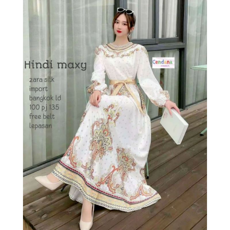 GAMIS DRESS ZAR*A IMPORT Ori SOLO || bahan Zara Silk impor || LD 100 cm FIT M L XL free belt