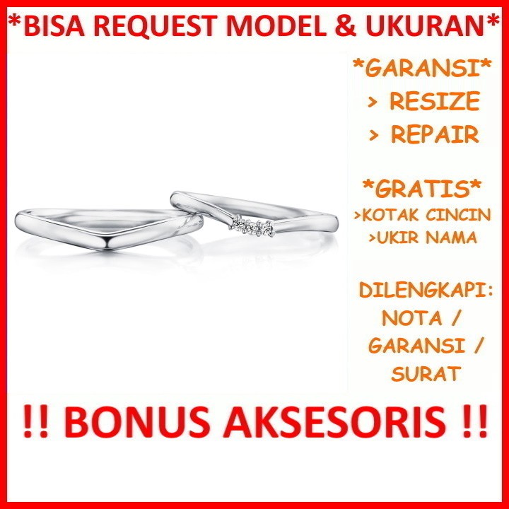 Cincin Perak Couple Mas Kawin Tunangan Gratis Ukir Nama Bisa Pesan Model Garansi Silver Asli Id657