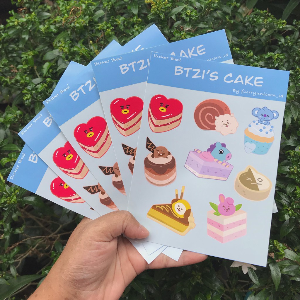 

STICKER SHEET BT21 CAKE / STICKER DECO / STICKER SET by flurryunicorn_id