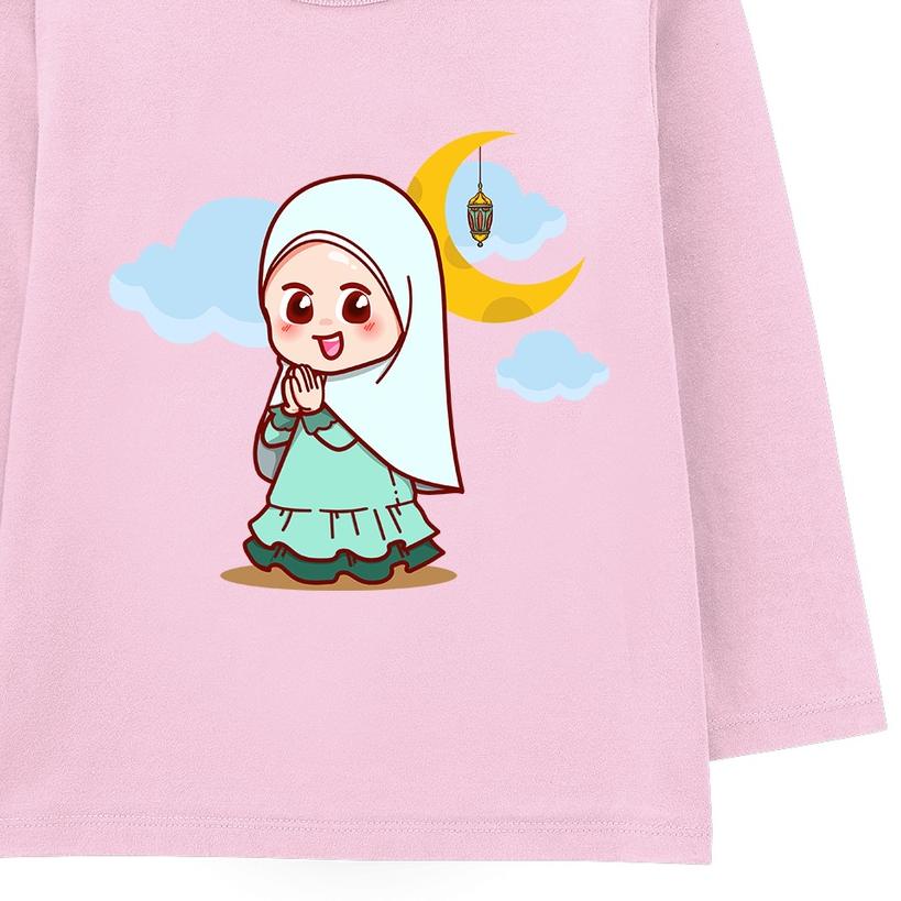 ❆ Naked & Free Azura Kids Muslim Series Kaos Adorable Girl Bayi-Dewasa Lengan Panjang Cotton Combed 