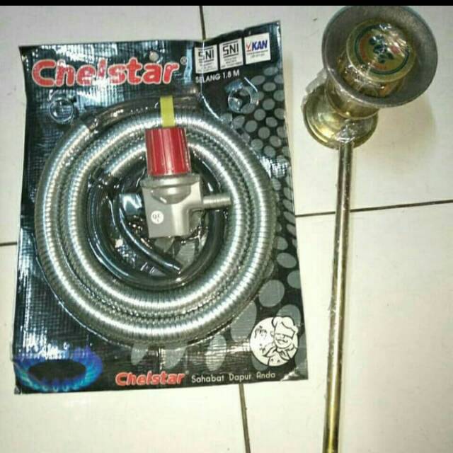 Paket Selang dan Regulator Chelstar Standart SNI plus Kompor Gas Semawar ukuran 203