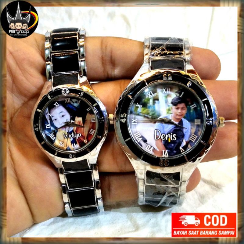 AB | Free BOX dan Batrai |Jam Tangan Custom Desain Foto | Bisa Request Desain