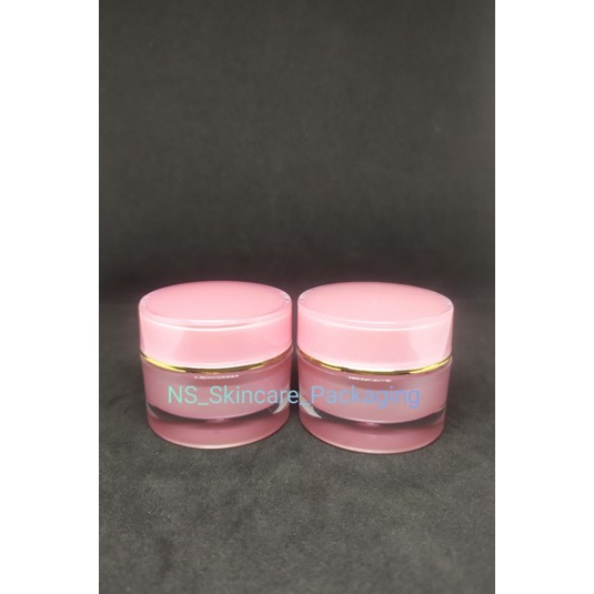 Pot acrylic 10gr pink frosted list gold impor / pot acrylic 10gr 10GR 10 GR pink