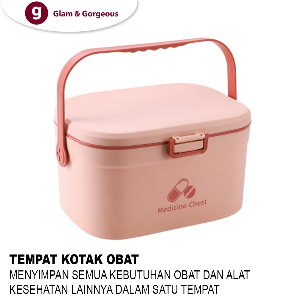 Kotak Obat Tempat Penyimpanan P3K First Aid Medicine Box Organizer - KO003