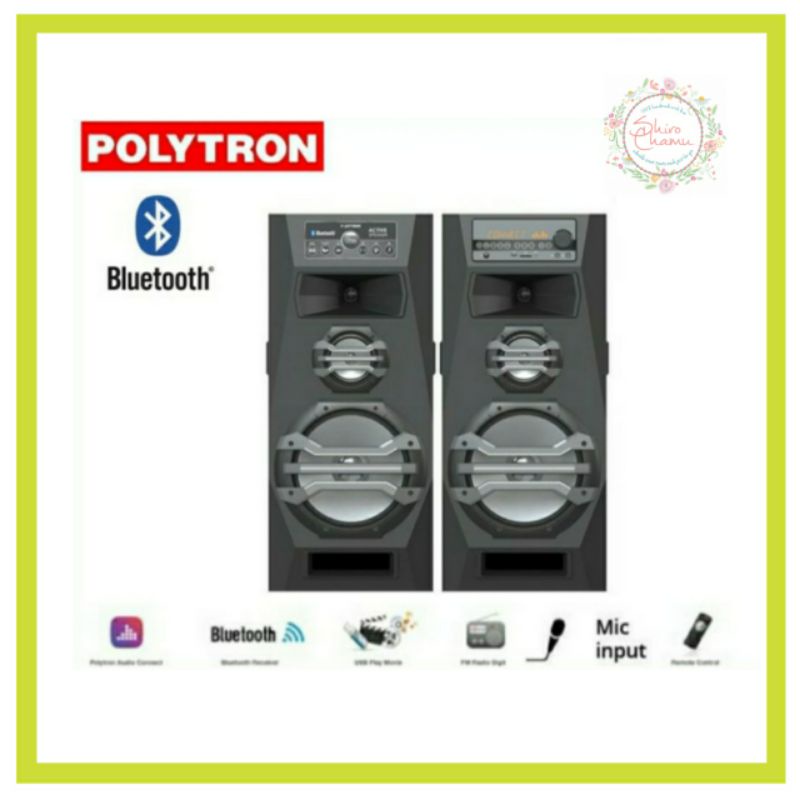 Polytron Speaker PAS 2A15/BA Double Woofer Bluetooth Remote Control