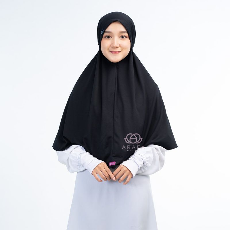 Bergo Tali / Jilbab / Kerudung Tali / Khimar Liziqi By Arafah Hijab Warna Hitam