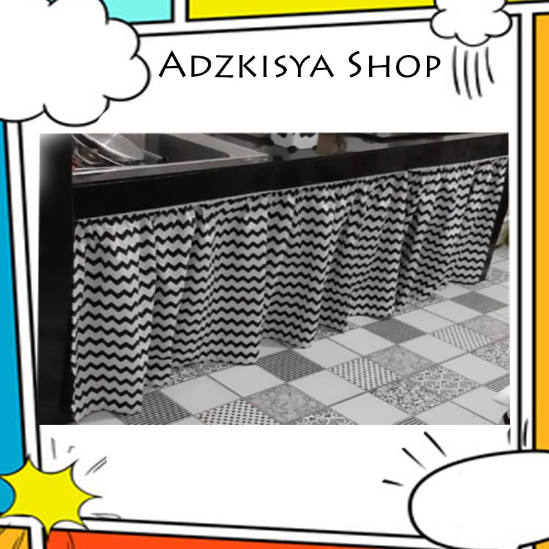 Gorden kolong dapur zigzag hitam