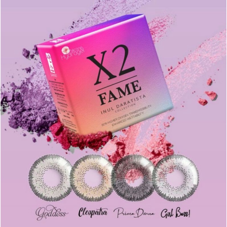 Softlens X2 Fame Inul Daratista 14.5mm normal dan minus (-0.50 s/d -6.00) / Soflen X2 FAME X INUL DARATISTA / Soflens X2 minus warna