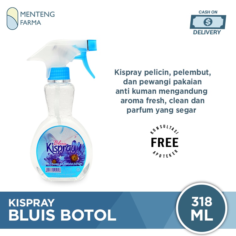 Kispray Pewangi dan Pelembut Botol Bluis 318 mL - Pewangi dan Pelembut Pakaian