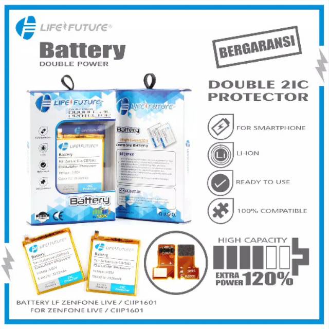 Baterai Battery Batre Asus Zenfone Live Double Power 2IC Life Future