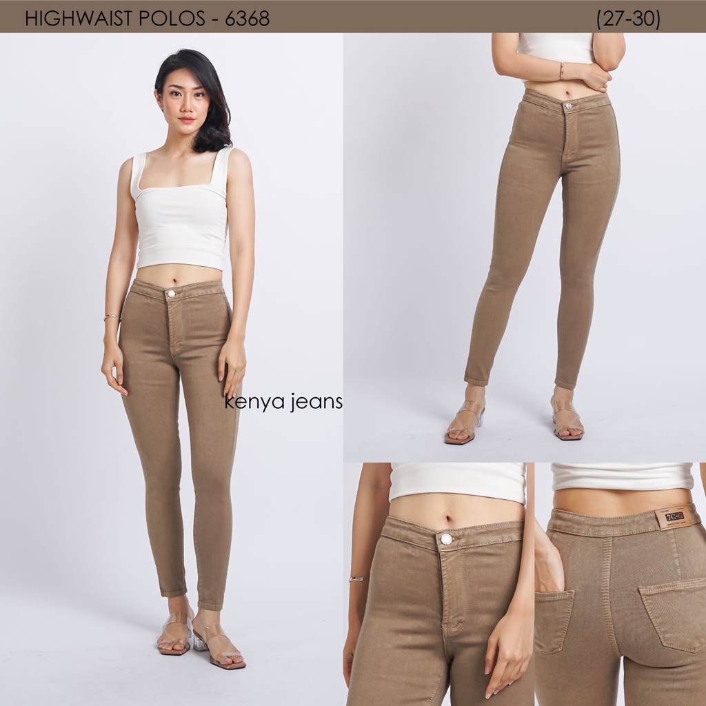 7C-G CELANA JEANS HIGHWAIST PREMIUM /PINGGANG TINGGI JEANS /STREACH JEANS /HW JEANS /COKLAT /27 - 34