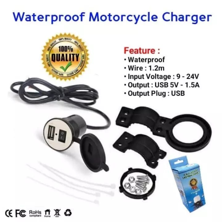 Travel Charger Aki HP PLUNG Waterproof di Aki Motor Charger - Charger Motor USB Plug in Aki - Casan Motor Aki Tahan Air Anti Air - Casan Hp buat di Motor Tahan Air Anti Air - Carjer Hp buat di Motor Tahan Air - Carger Hp Buat di Motor Tahan Air Anti Air