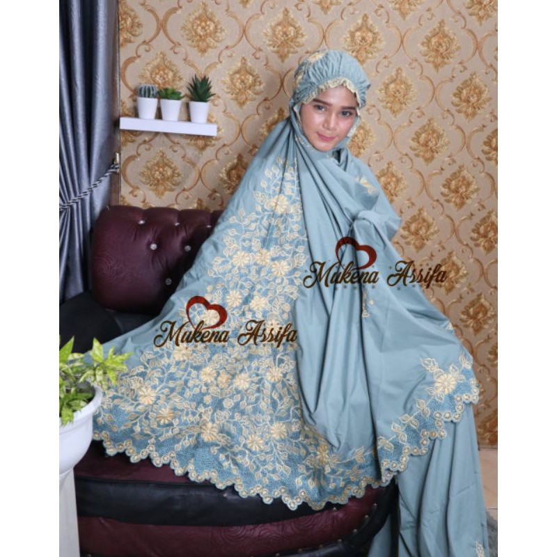 mukena hijau telur asin  bordir padang bukittinggi