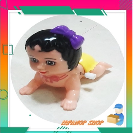 Mainan Putar Anak Boneka Bayi Jalan Merangkak Menggemaskan Lucu Imut
