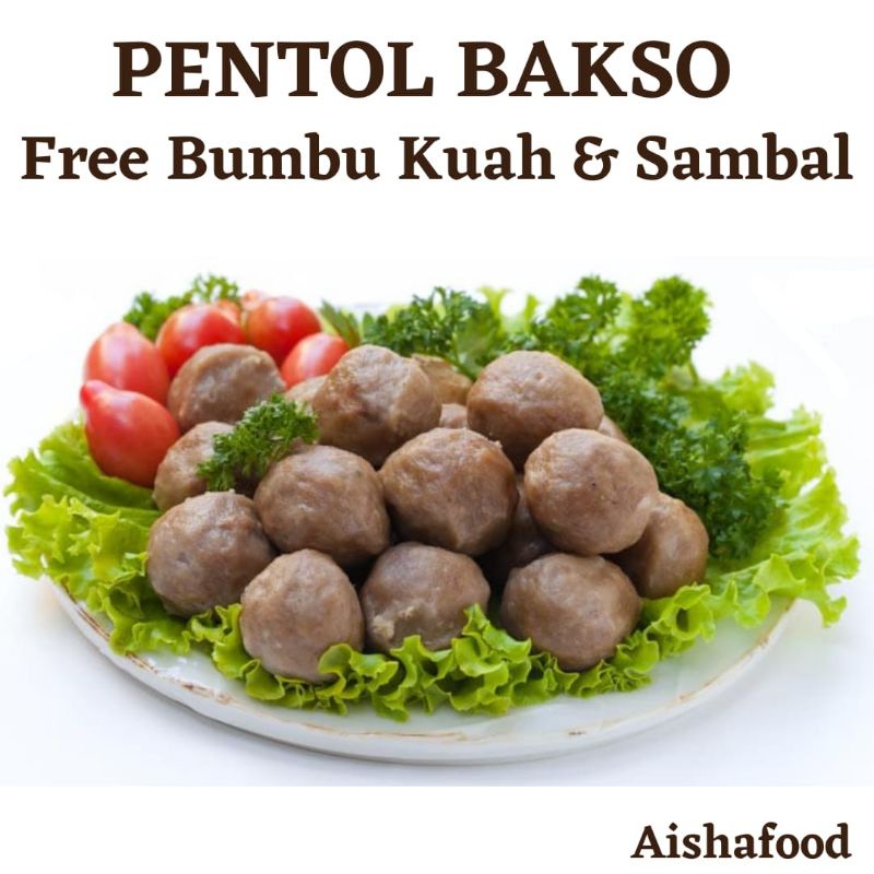 Jual Pentol Bakso Daging Sapi Asli Free Bumbu Kuah Dan Sambal Kemasan