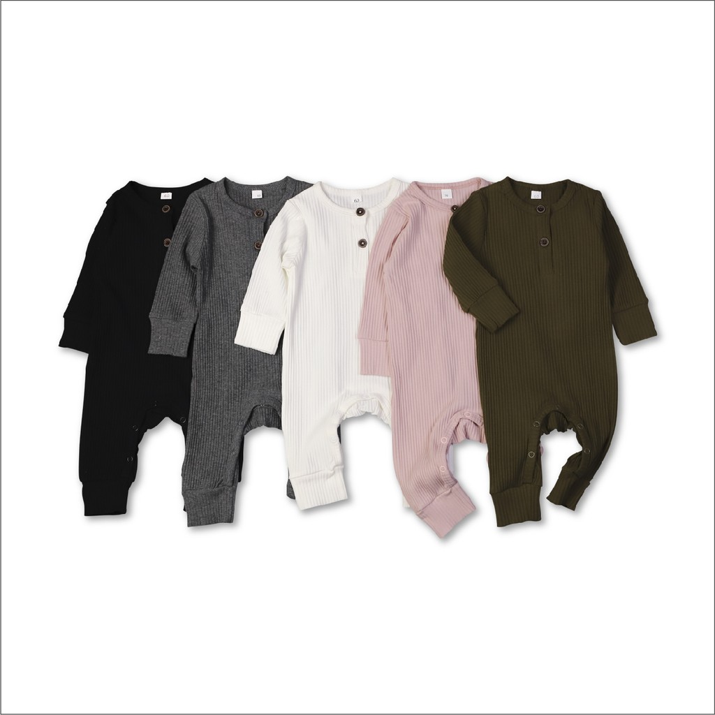 BDOSTORE Long Romper Ribbed Cotton Chuya / Long Romper
