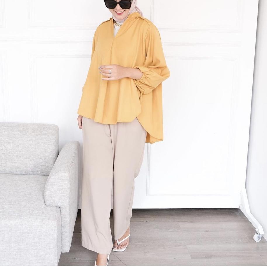 Berkualitas MALA BLOUSE OVERSIZE KEMEJA WANITA OVERSIZE BAJU WANITA KERJA ATASAN