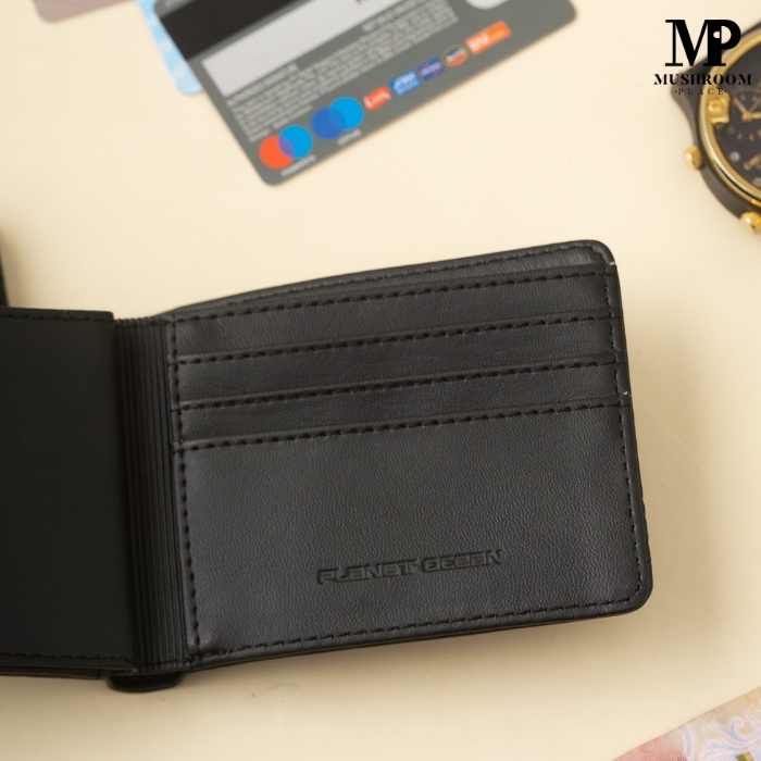 Dompet Pria Lipat Distro Planet Ocean Hitam Original - PO12