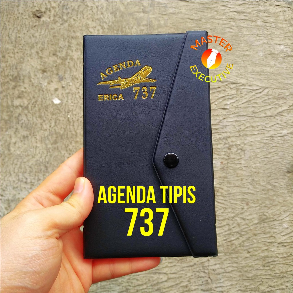 Erica Agenda Kancing Tipis 737 Hitam Black / Planner