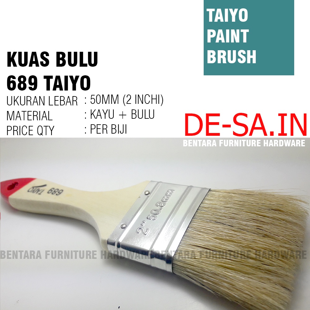 689 Taiyo Kuas Bulu 2 Inchi - Bristle Painting Brush