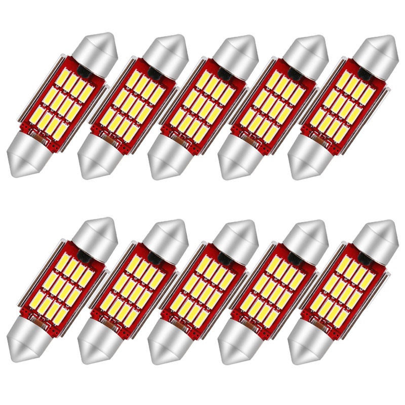 1pc Lampu LED Canbus Festoon C5W 31mm 36mm 39mm 41mm 5000K Warna Putih Untuk Interior Mobil