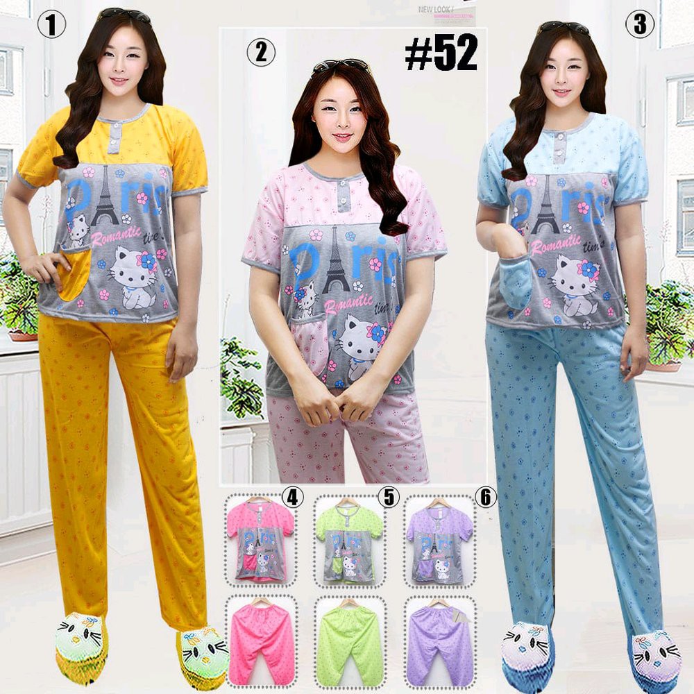 piyama baju tidur cp kitty cat
