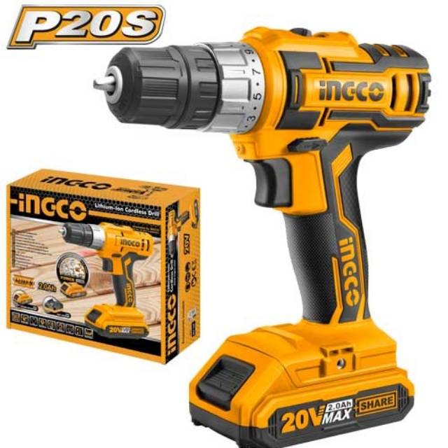 [INGCO] Mesin bor cordless 20 volt ( CDLI20024)