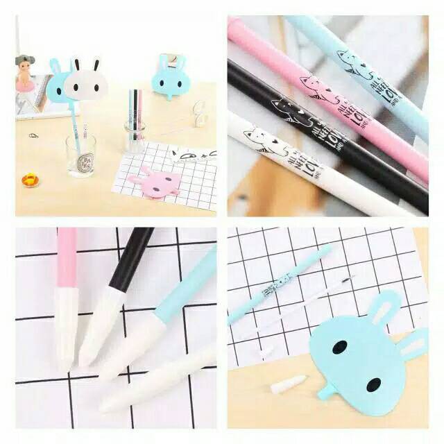 Pena Pulpen Kipas Motif Kelinci / Pulpen Kipas Rabbit Bunny Import