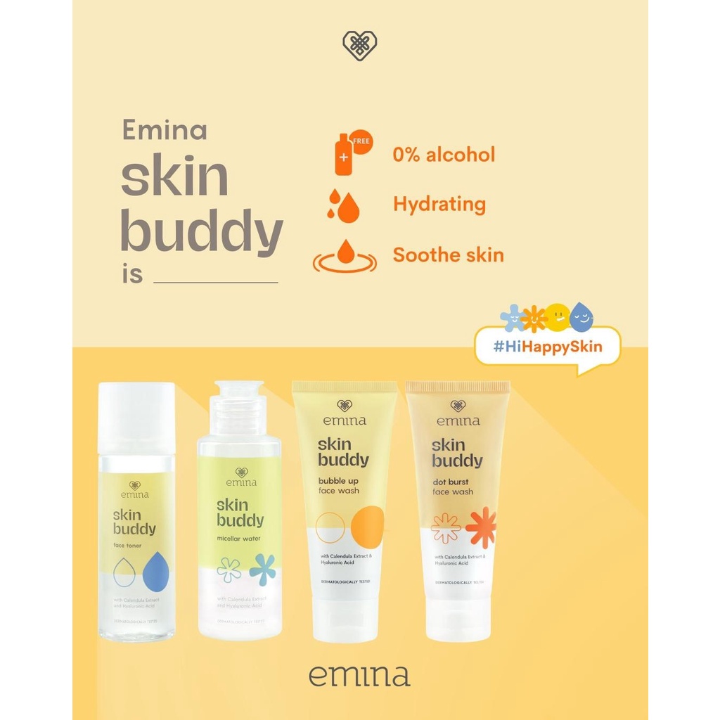 `ღ´ PHINKL `ღ´ Emina skin buddy double cleansing cuci muka untuk remaja anak dewasa bahan alami