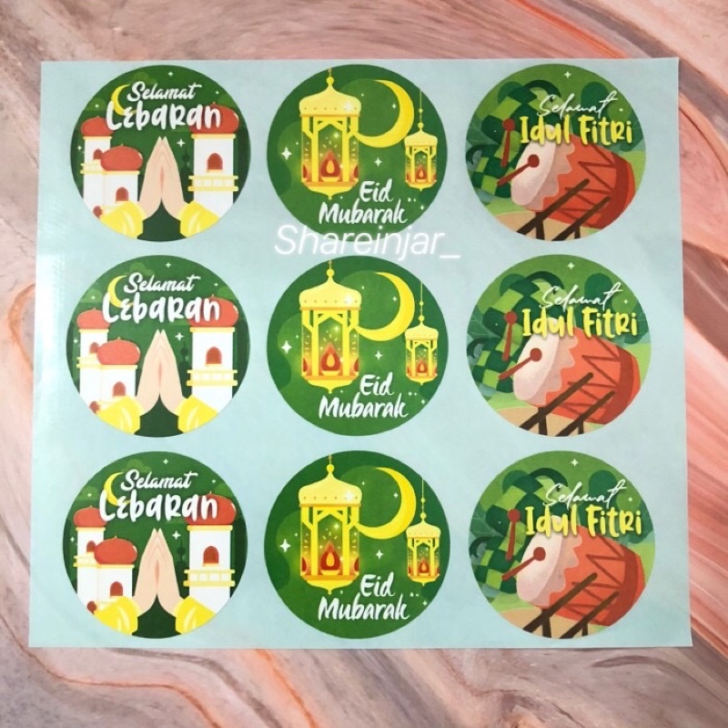 

Sticker Bulat Selamat Lebaran Idul Fitri Ramadhan - Stiker Hiasan Toples Hampers Perlembar
