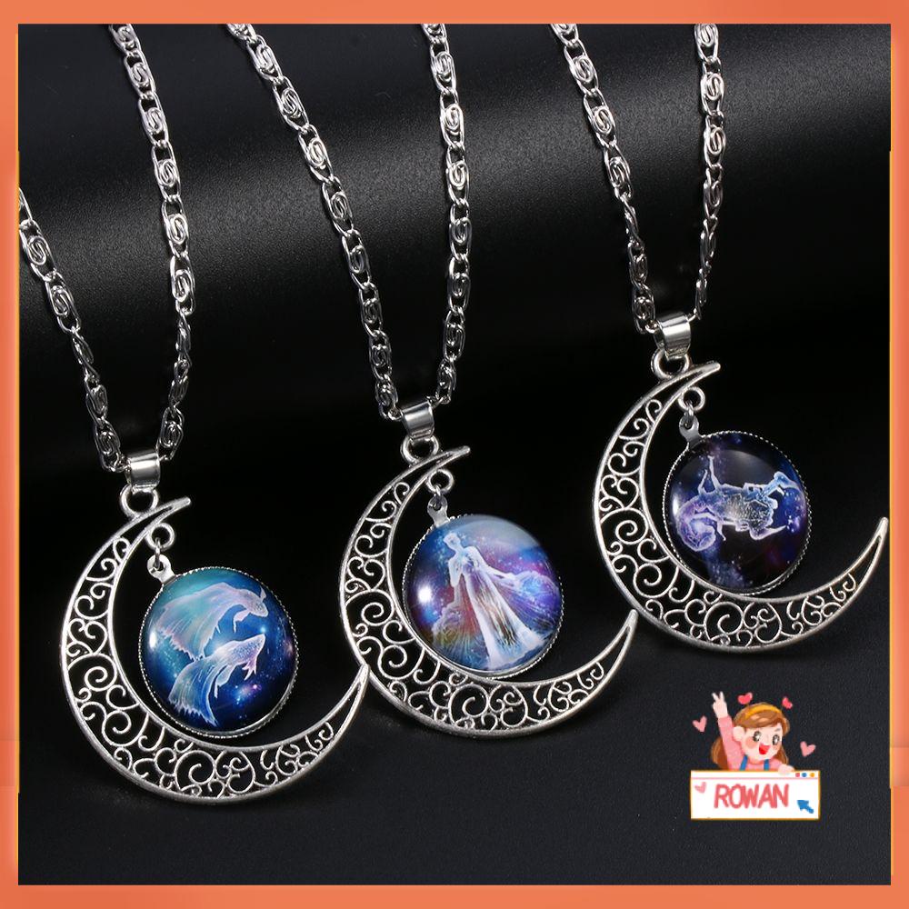 Kalung Liontin Zodiak Astrologi Wajah Ganda Untuk Pria Dan Wanita