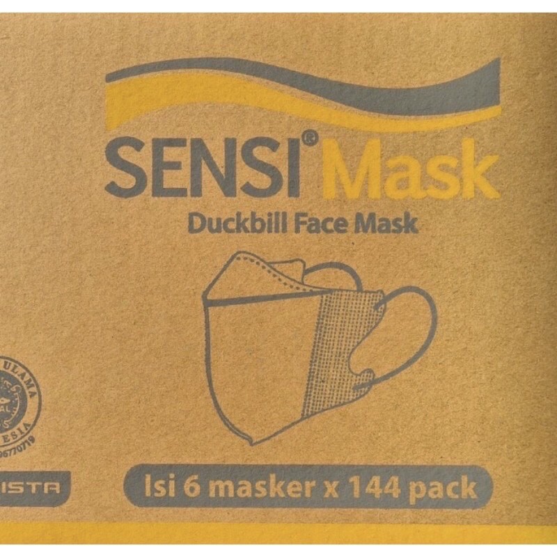 masker sensi duckbill 1 karton isi 144 pack