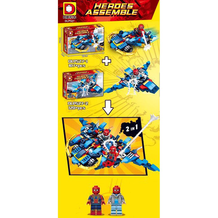 Brick Spiderman Movie Blue Vehicle bisa gabung set 2 DuoLePin DLP5271 & DLP5272