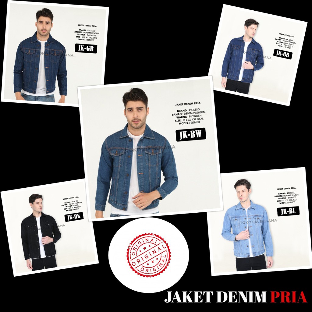Jaket Jeans Denim Pria Slimfit Original Picasso