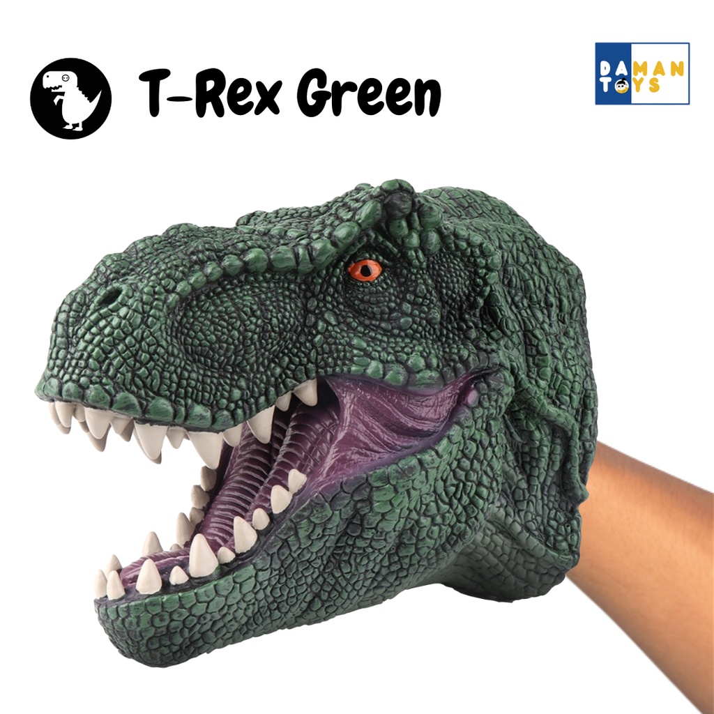 Mainan Boneka Tangan, Hand Puppet Dinosaurus untuk Anak-Anak, Karet Realistis, mainan Dino Bunyi