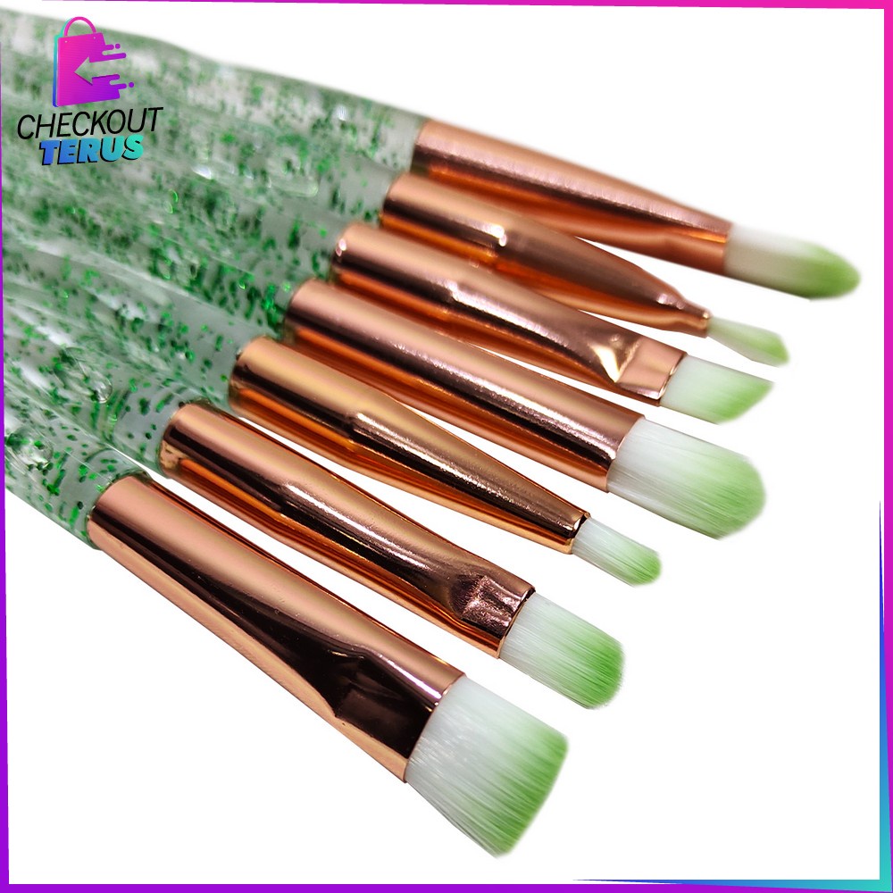 CT K100 Kuas Make Up Set 7IN1 Brush Set Glitter Eyeshadow Concealer Foundation Brush Make Up Set Beauty Tools