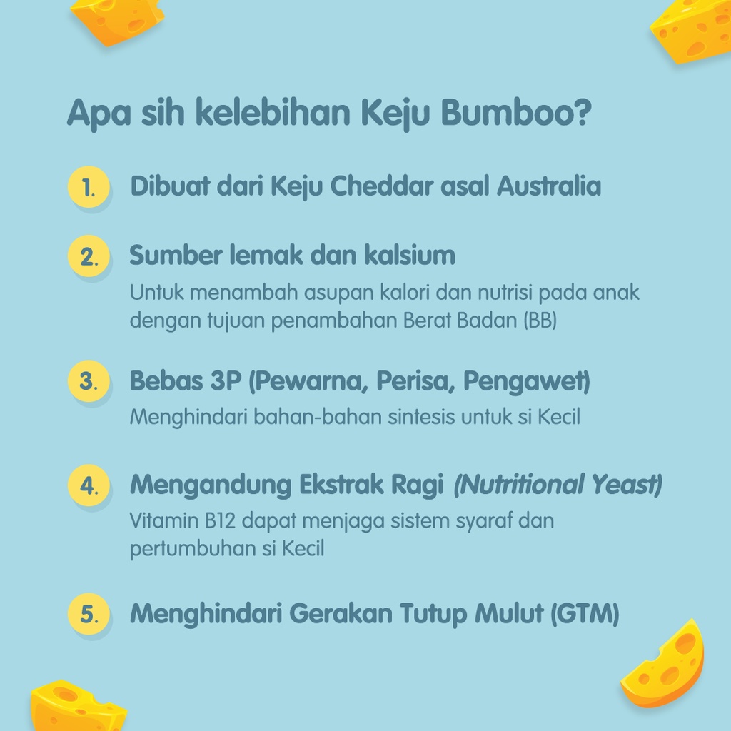 (best seller!) BUMBOO Keju Bubuk Asli 75gr  - Keju MPASI Anak - Sumber Lemak &amp; Protein - Keju Cheddar Australia - Tanpa Pengawet / kaldu mpasi