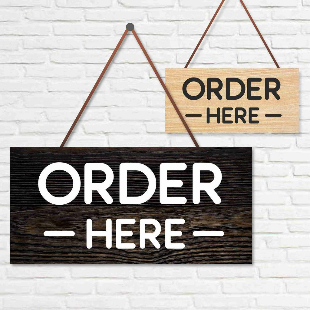 

order here signboard ukuran 23cm x 11cm