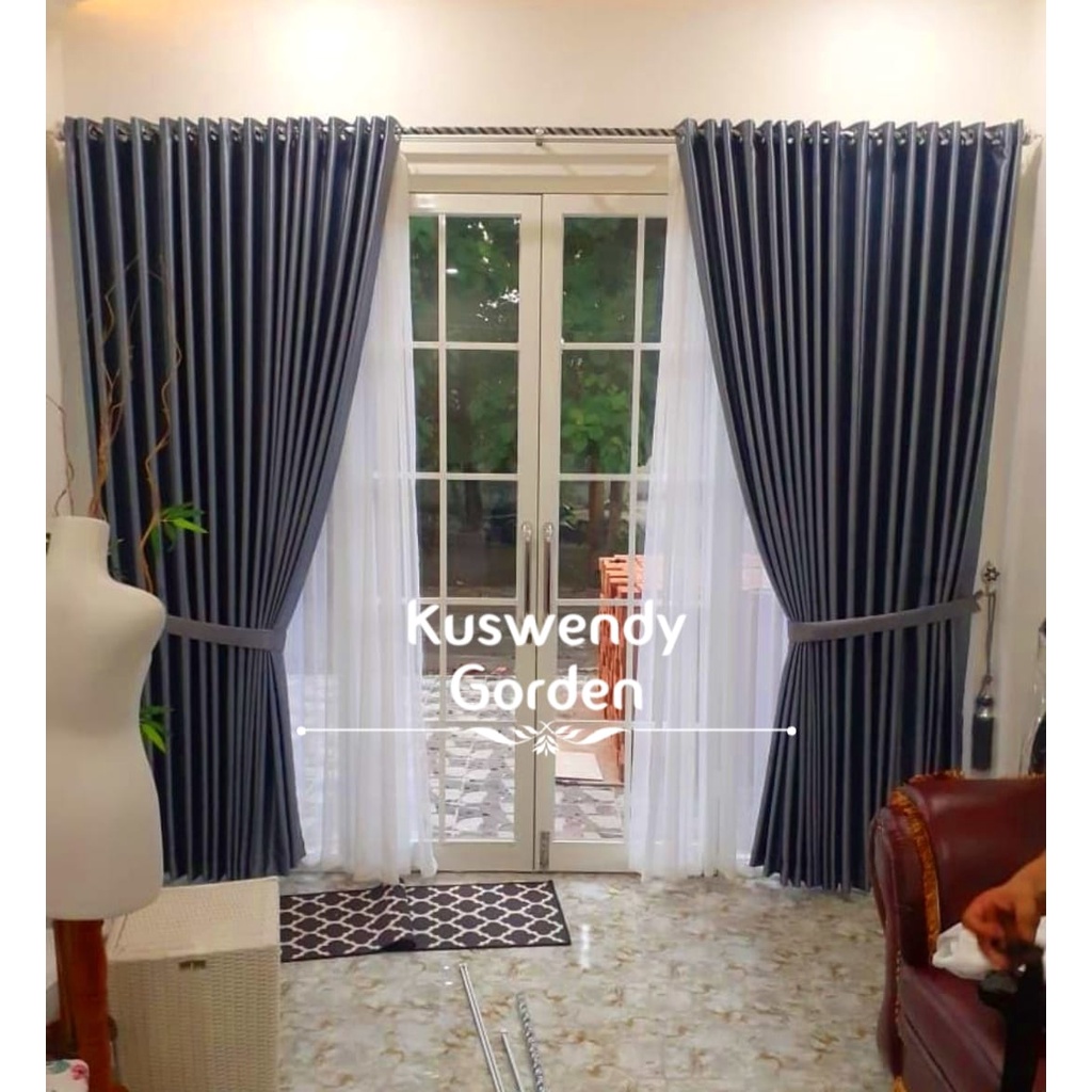 Gorden Blackout Polos 300 x 250 cm Tinggi 2.5 meter Hordeng Jendela Pintu Tirai Minimalis