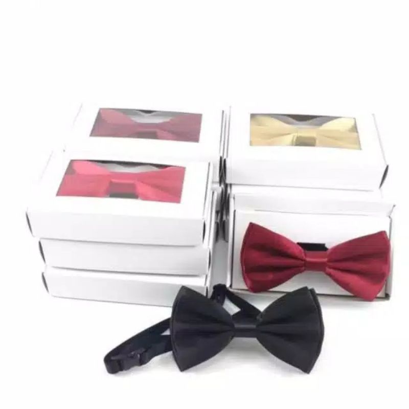 DASI KUPU-KUPU  WARNA HITAM DEWASA ADJUSTABLE UKURAN BOWTIE DEWASA FREE BOX