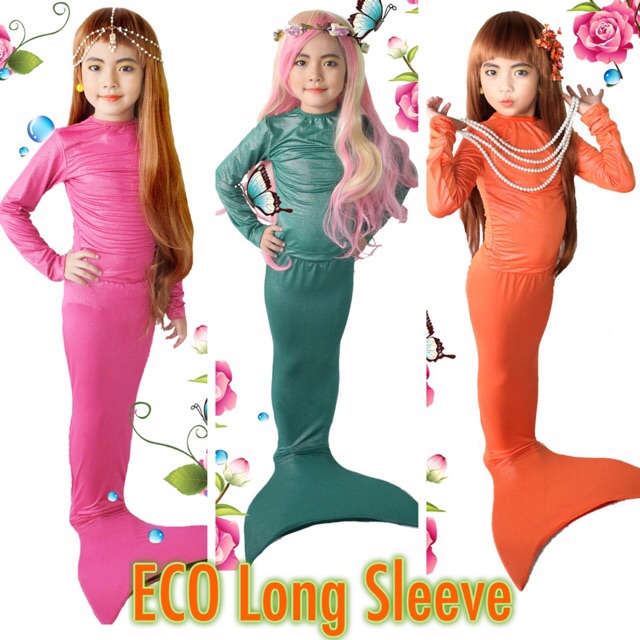 Tangan Panjang Kostum Mermaid Anak 2-13T